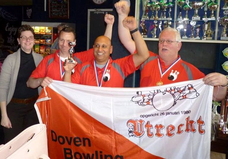 3e plaats DBC Utrecht 2, Michel Madderom, Radsj Gajadhar en Bertus Steenmeijer. Chris Besseling hoort er ook bij, maar was die dag ziek